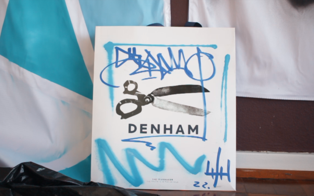 Samurai Farai whips up one-of-a-kind piece of artwork for Dutch denim brand, Denham